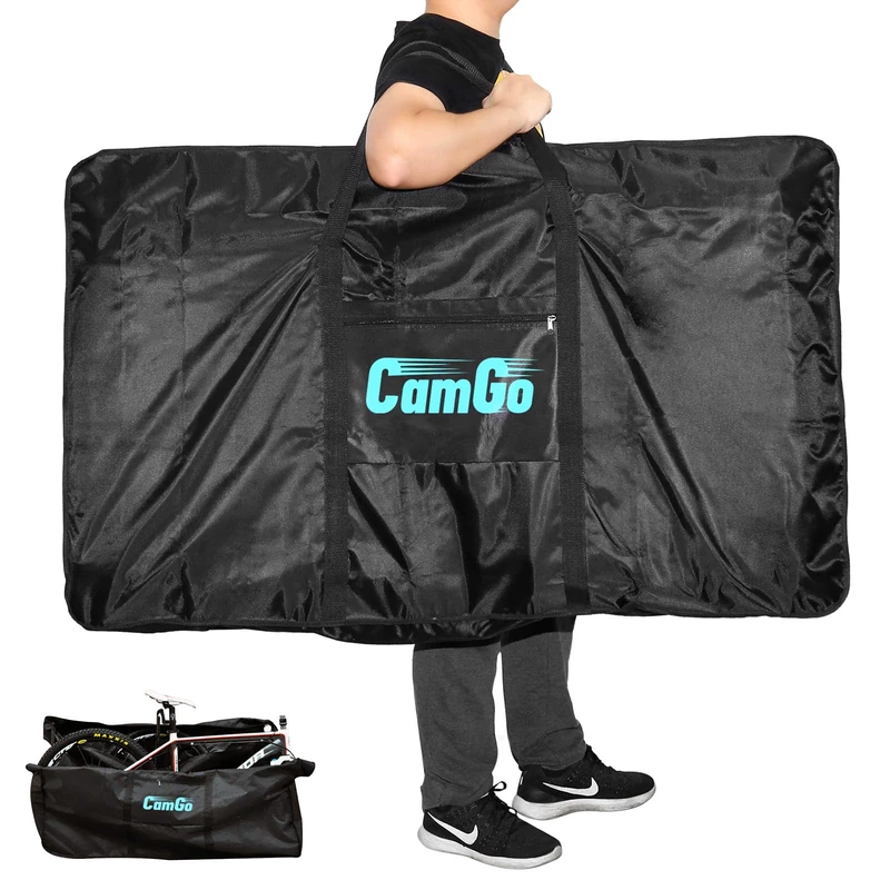CamGo Folding Bike Travel Bag Bicycle Carrier Case Outdoors Cycling Transport Carrying Bag for 26inch Bikes (Black, 26 inch)