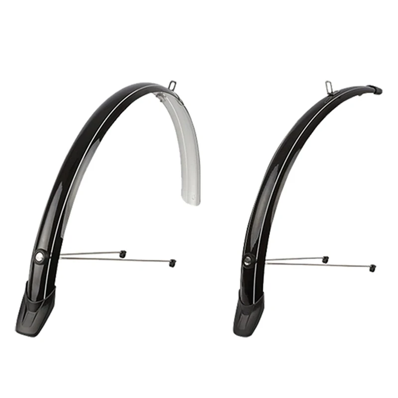 Polisport 8628200001 - Towny - Mudguard Set for 28” Wheels, 51mm Section, Optimal Coverage with Nose and Rear Spoiler, Black