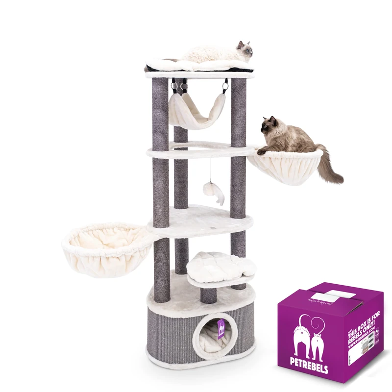 PetRebels Cat tree Kings & Queens Catharina 160 Royal Cream