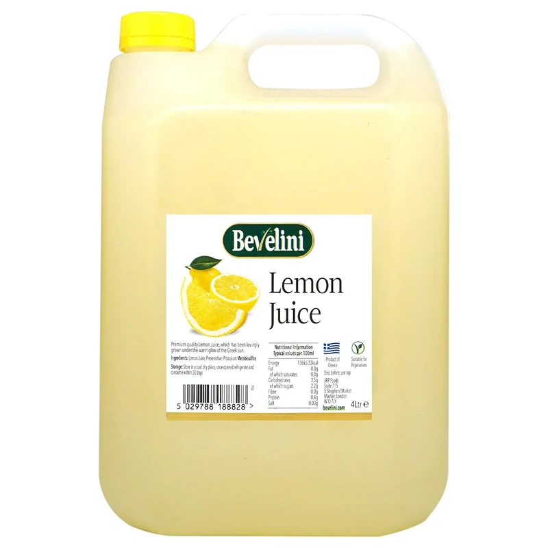 Bevelini Lemon Juice, 4 Litre