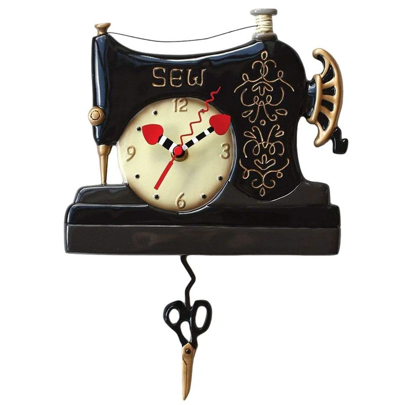 Allen Designs Vintage Stitch (Black Sewing Machine) Clock