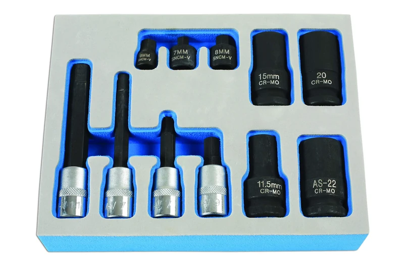 Laser 7064 Brake Caliper Socket & Bit Set 11pc - for German Vehicles