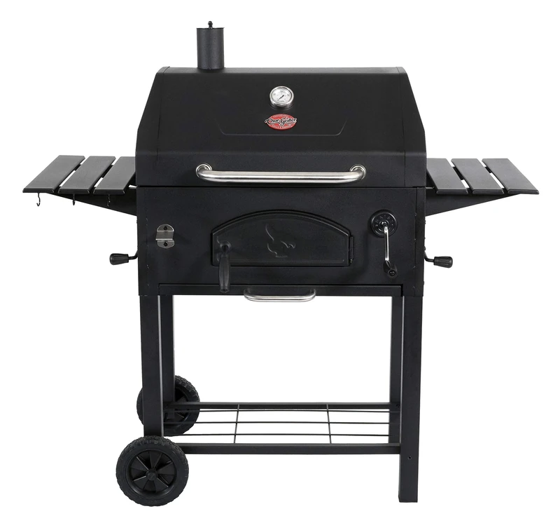 Char-Griller Traditional Charcoal Grill and Smoker in Black – 790 sq. in. Cooking Space, Heavy-Duty Steel, Porcelain-Coated Cast Iron Grates, Dual Damper Controls, BBQ Smoker for Outdoor Cooking