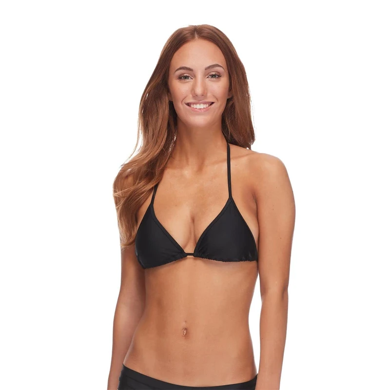 Body Glove Women's Smoothies DITA Solid Triangle Slider Bikini Top Swimsuit, Black, XL