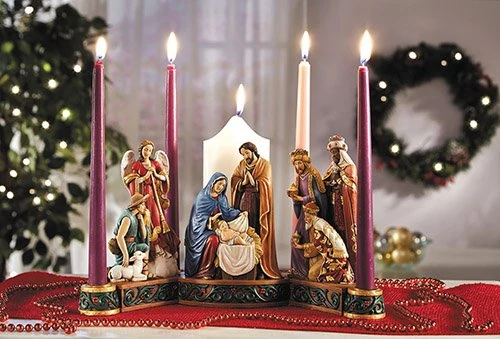 US Gifts Nativity Advent Candleholder - Image 1