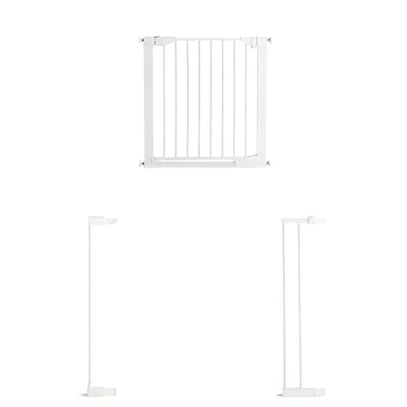 Munchkin Stair Gate, Auto Close Toddler & Baby Gate, Stair Gate Pressure Fit Baby or Dog Gate, Baby Safety Gate for Stairs & Doorways, Easy Install No-Screws Child Gate, 96-103cm, White