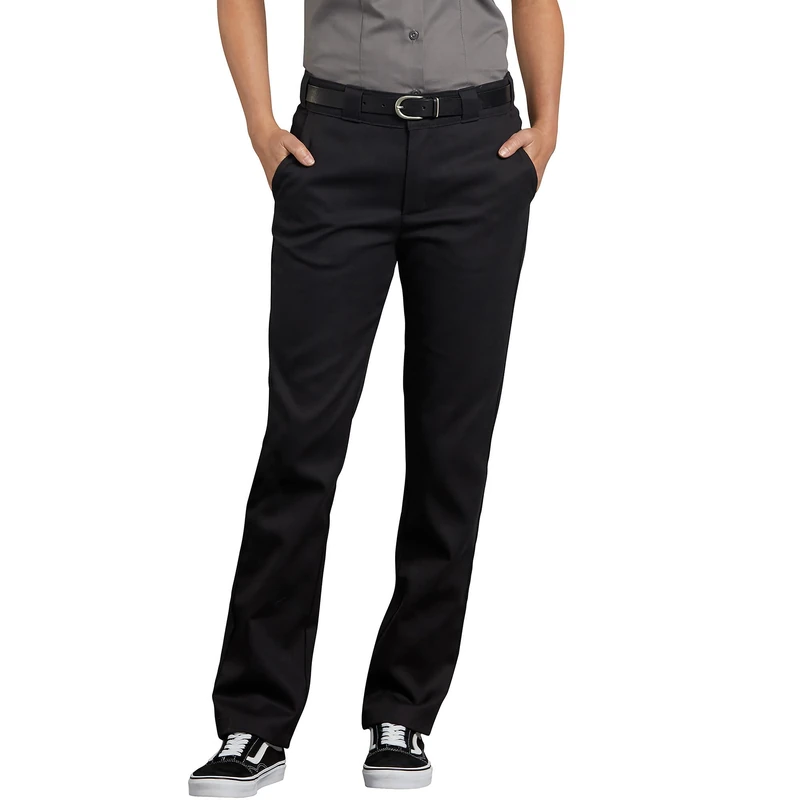 Dickies Women's Flex Slim Fit Work Pants Utility, Black V1, 10