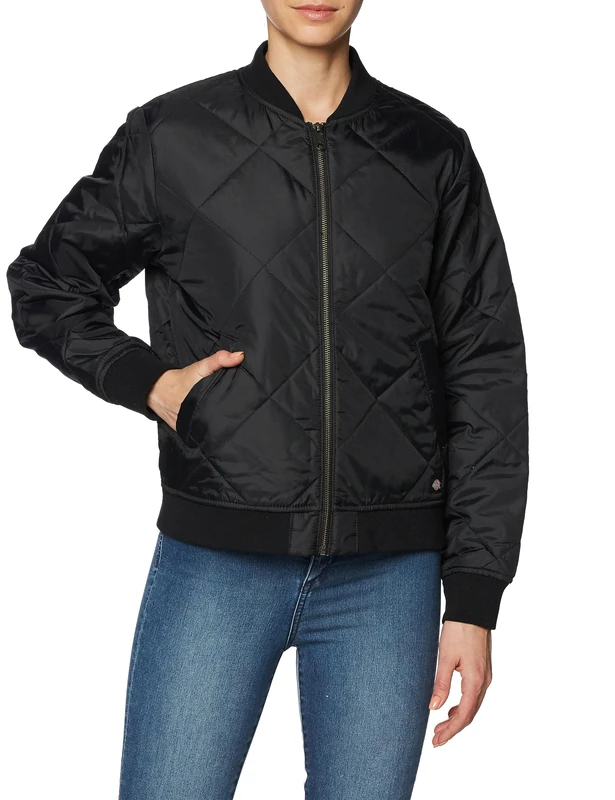 Dickies, Women's, Quilted Bomber Jacket, Black, S