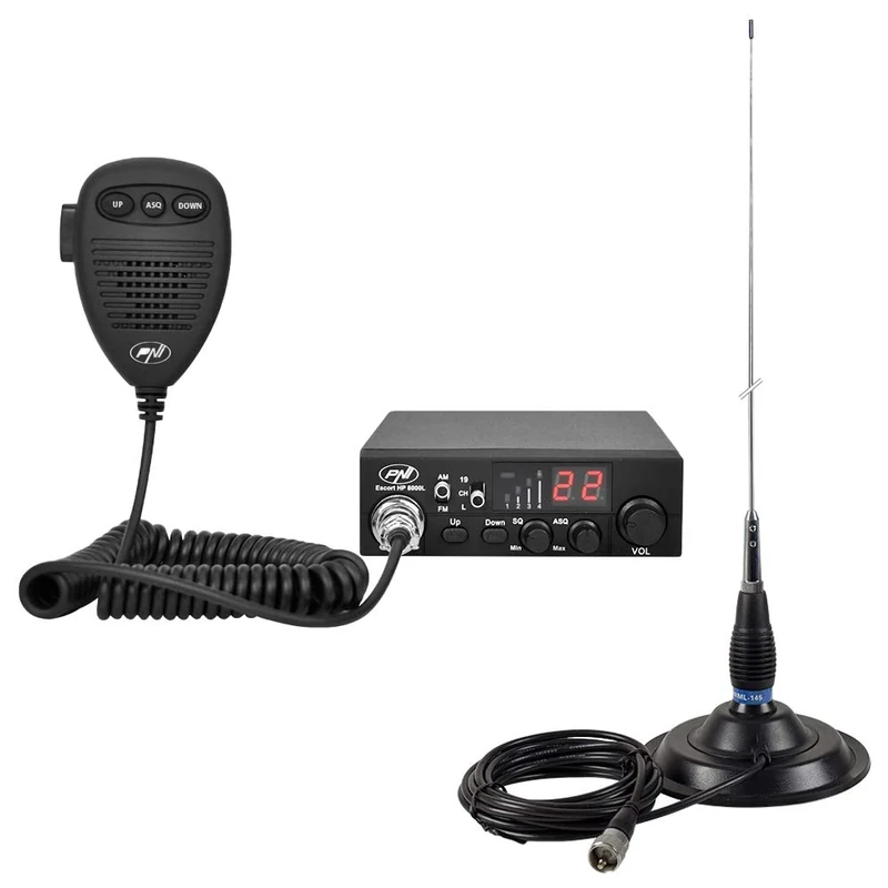 CB Radio PNI Escort HP 8000L ASQ with CB Antenna PNI ML145 with magnet 145 / PL