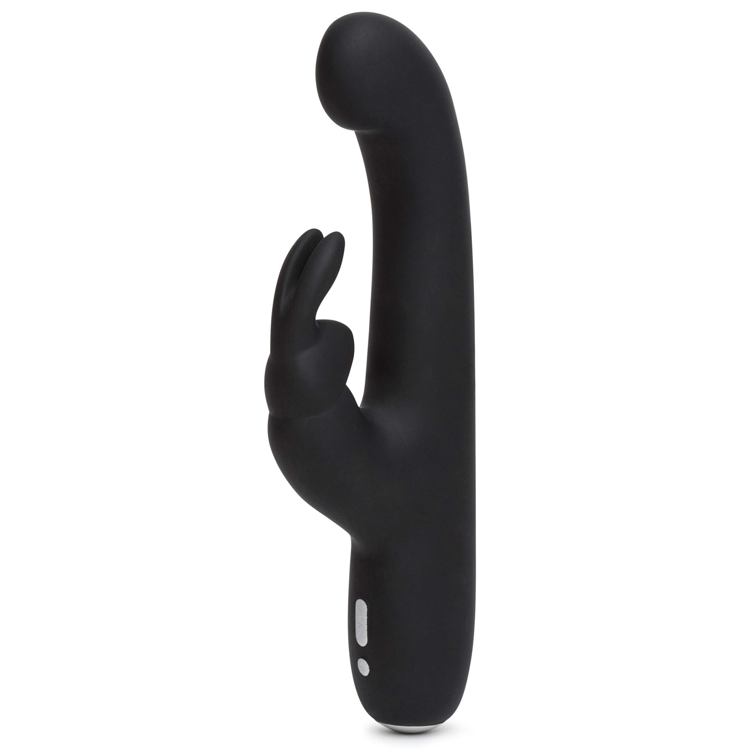 Lovehoney Happy Rabbit Vibrator - 4.5 Inch Slimline Silicone G Spot Vibrator for Women - 15 Vibration Mode Adult Sex Toy - Rechargeable & Waterproof - Black