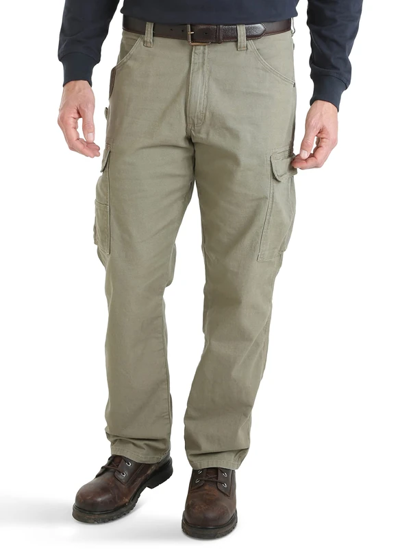 Wrangler Men's Lightweight Ranger Pant Work Utility, Bark, 32W x 34L