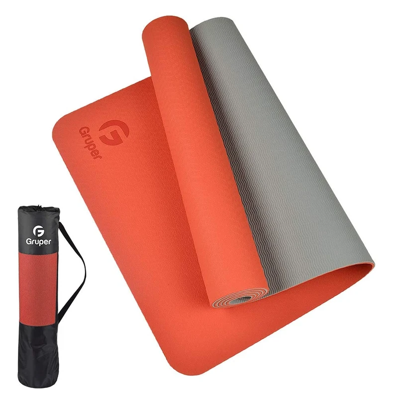 Gruper TPE Yoga Mat,Pro Yoga Mat Eco Friendly Non Slip Fitness Exercise Mat with Carrying Strap,Workout Mat for Yoga, Pilates and Floor Exercises 183 x 61 x 0.6CM