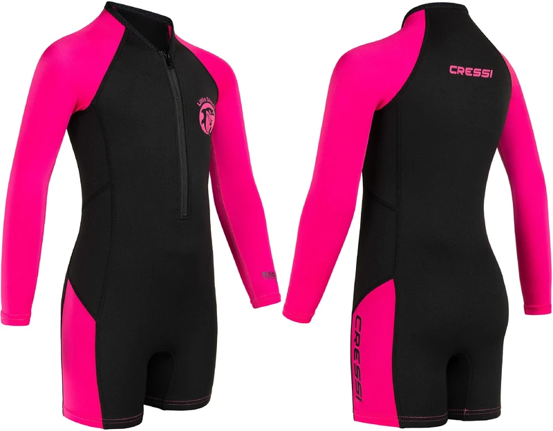 Cressi Kids Shorty Wetsuit - High-Stretch Neoprene - Pink 9/10Y