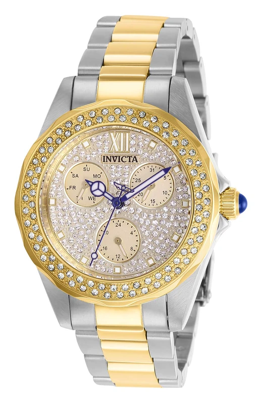 Invicta Angel 28433 Women's Watch - Waterproof - Analogue - Quartz Movement - stainless steel with gold dial - 38mm