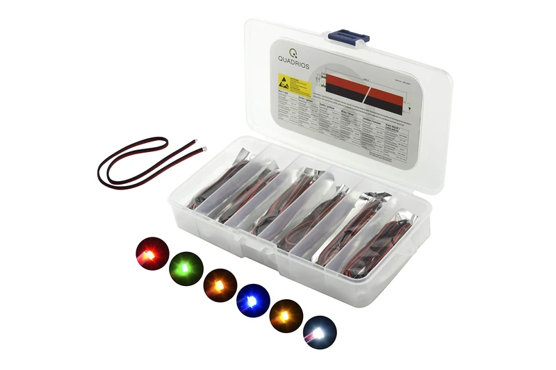 Quadrios GmbH SMD-LED 0603 30-Piece Set with Stranded Colours Red, Green, Yellow, Blue, White, Amber - Image 1