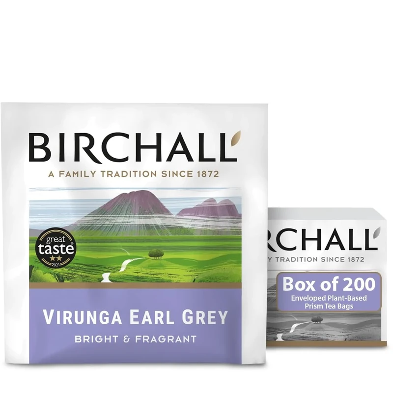 Birchall Virunga Earl Grey Tea Enveloped Prism Box 200