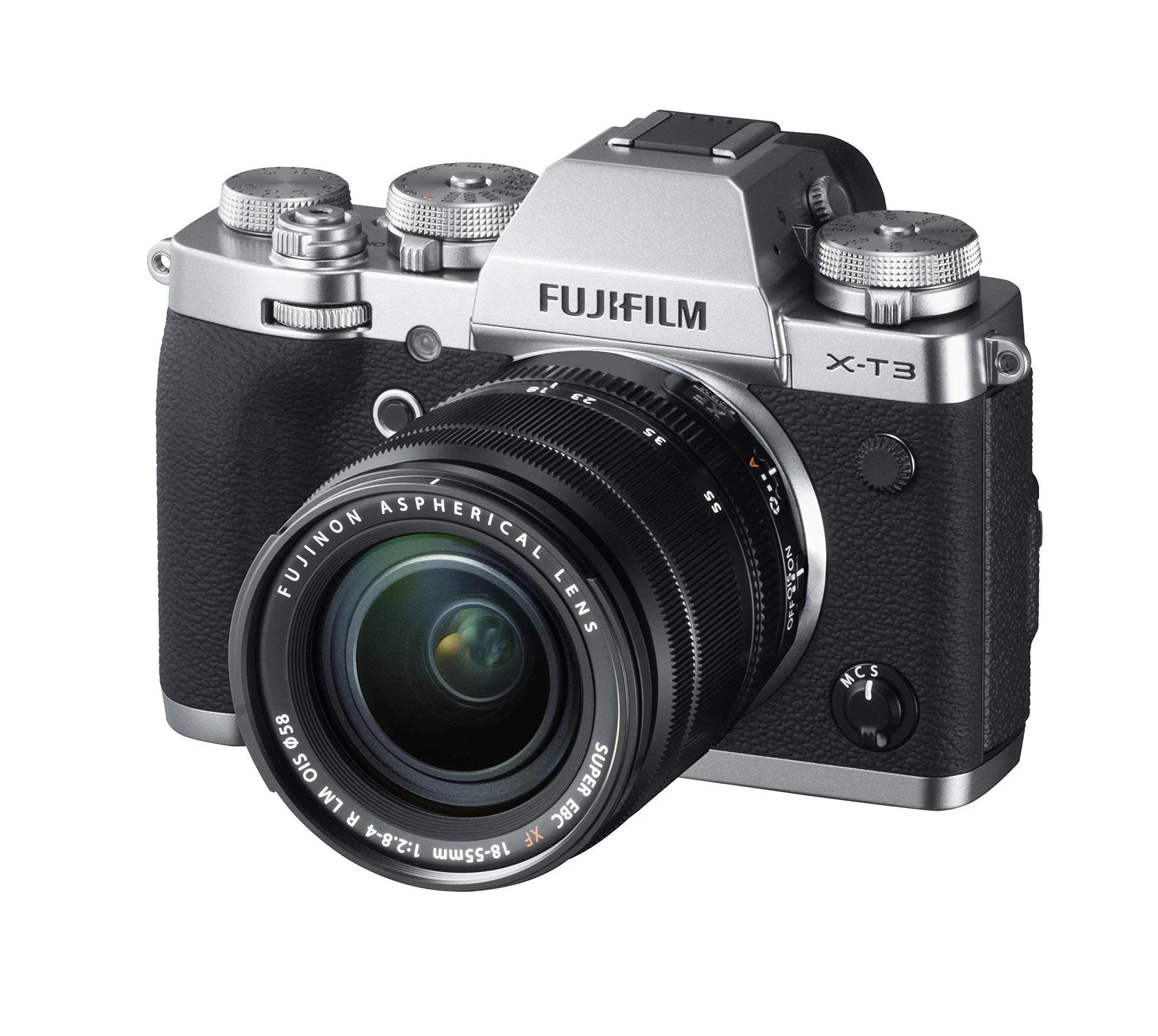 FUJIFILM X-T3 with XF18-55mm lens - Silver (includes BC-W126S Battery Charger)