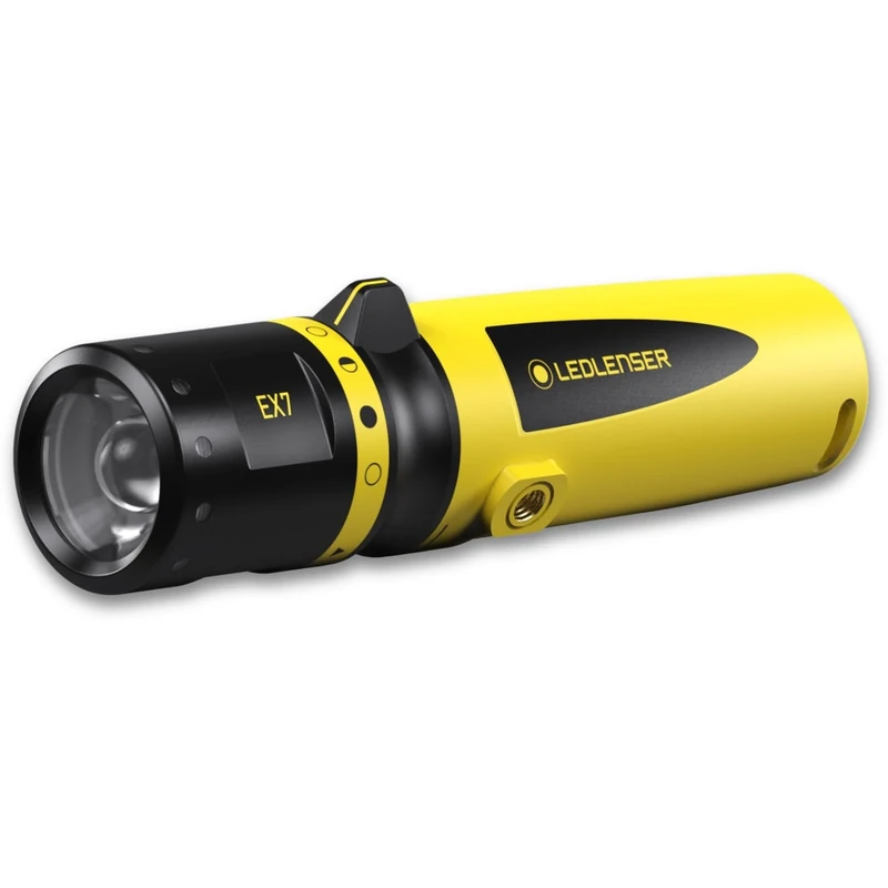 Ledlenser ATEX EX7 Zone 0 LED Intrinsically Safe Torch, 200 Lumen, Waterproof, AA Battery Flashlight, Up to 45 Hours Run Time, Inc Belt Clip, For Use in Explosive Atmospheres - Fuel Tanks, Grain Silos