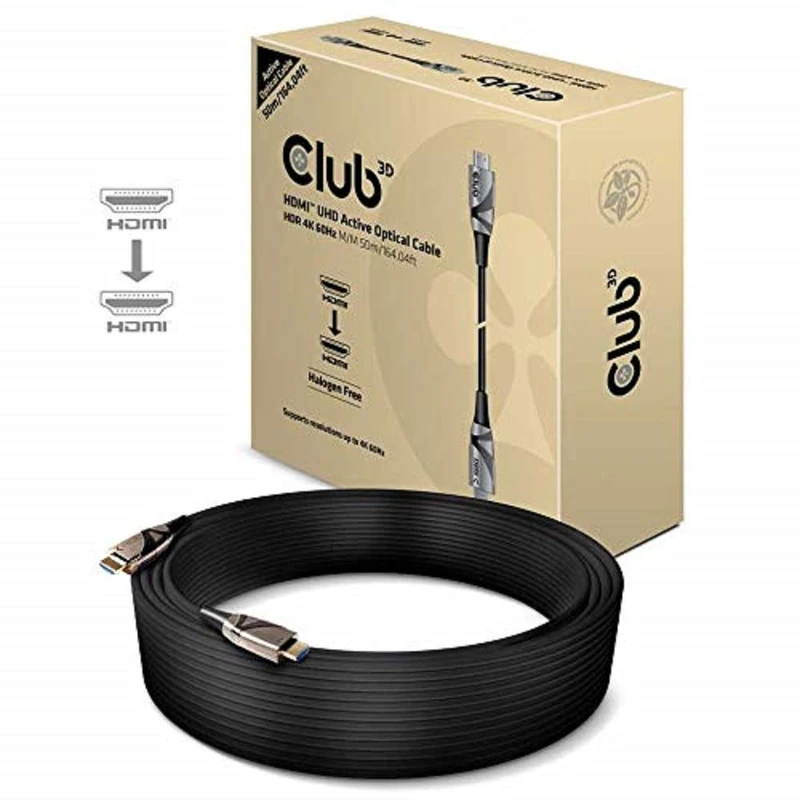 CLUB3D HDMI/Fibre Optic Connection Cable 50.00 m CAC-1391 Halogen-Free High Speed HDMI with Ethernet FL - Image 1
