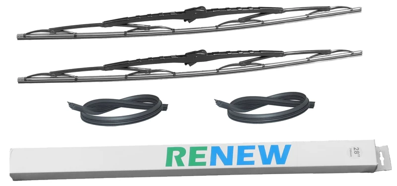 28 Inch Wiper Blade Pair for RV or Motorhome with large 12mm J Hook with 2 Rubber Refills