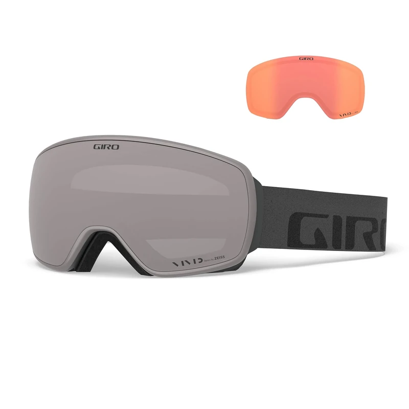Giro Girrj Agent Snow Goggles - Grey Wordmark - Vivid Onyx/Vivid Infrared Lenses, One Size