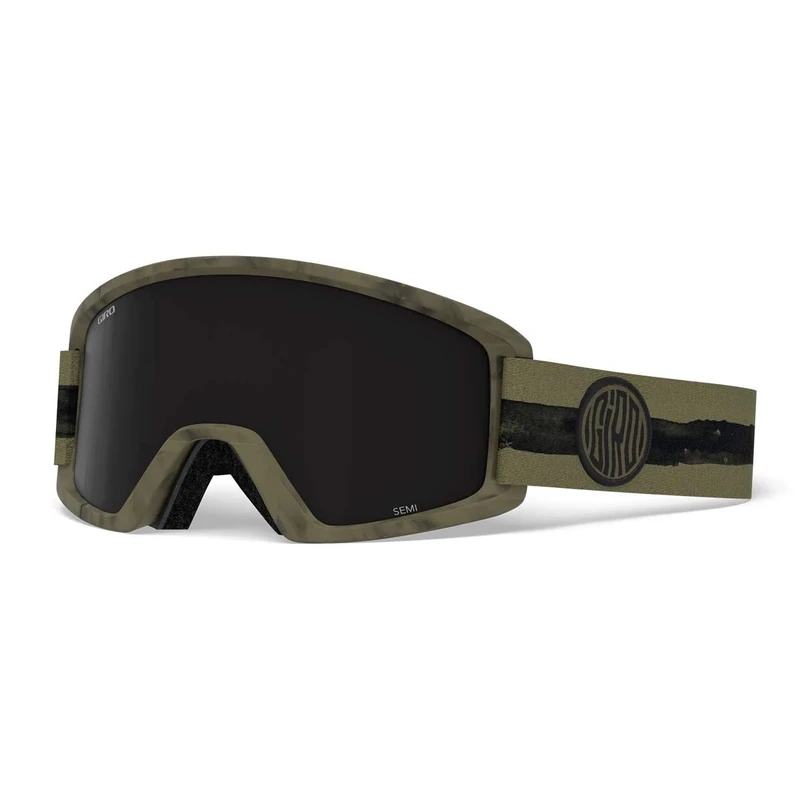 Giro GIRRJ Semi Snow Goggles - Olive Dye Line Ultra Black/Yellow, Medium Frame