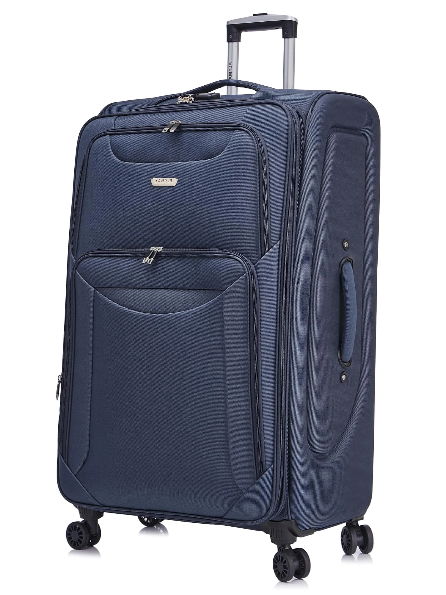 FLYMAX 32" Extra Large Super Lightweight 4 Wheel Suitcase Luggage Expandable with Wheels Navy