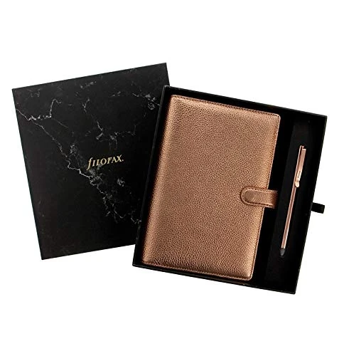 Filofax Fosbury Personal Organizer Plus Ballpoint Pen, Rose Gold - Image 1
