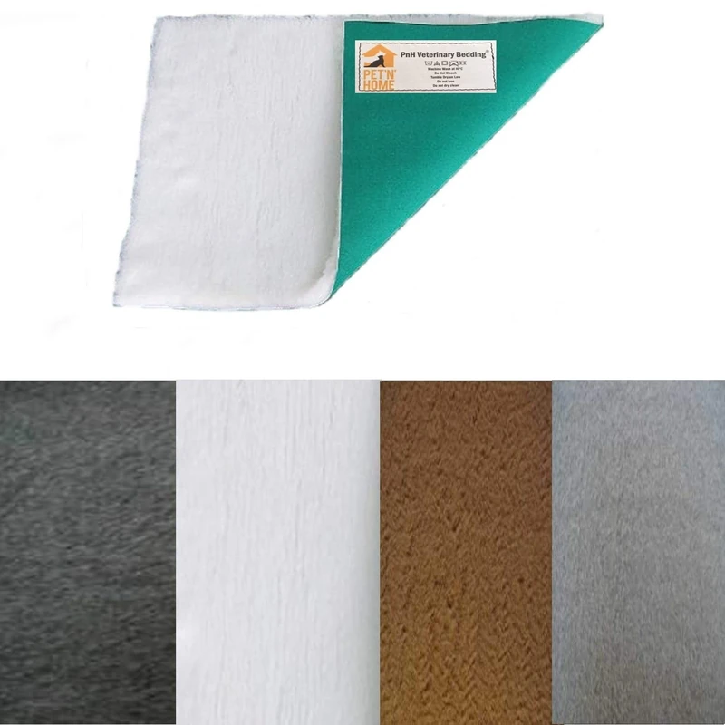 PnH Veterinary Bedding - Green Back - GREY, BROWN, CHARCOAL or WHITE - Vet Bedding Pieces - Many Sizes - READY TO USE, SELVAGE EDGE REMOVED (200cm x 100cm, WHITE)