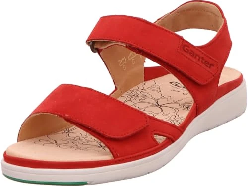 Ganter Women's GINA-G Ankle Strap Sandals, Red 40000, 3.5 UK