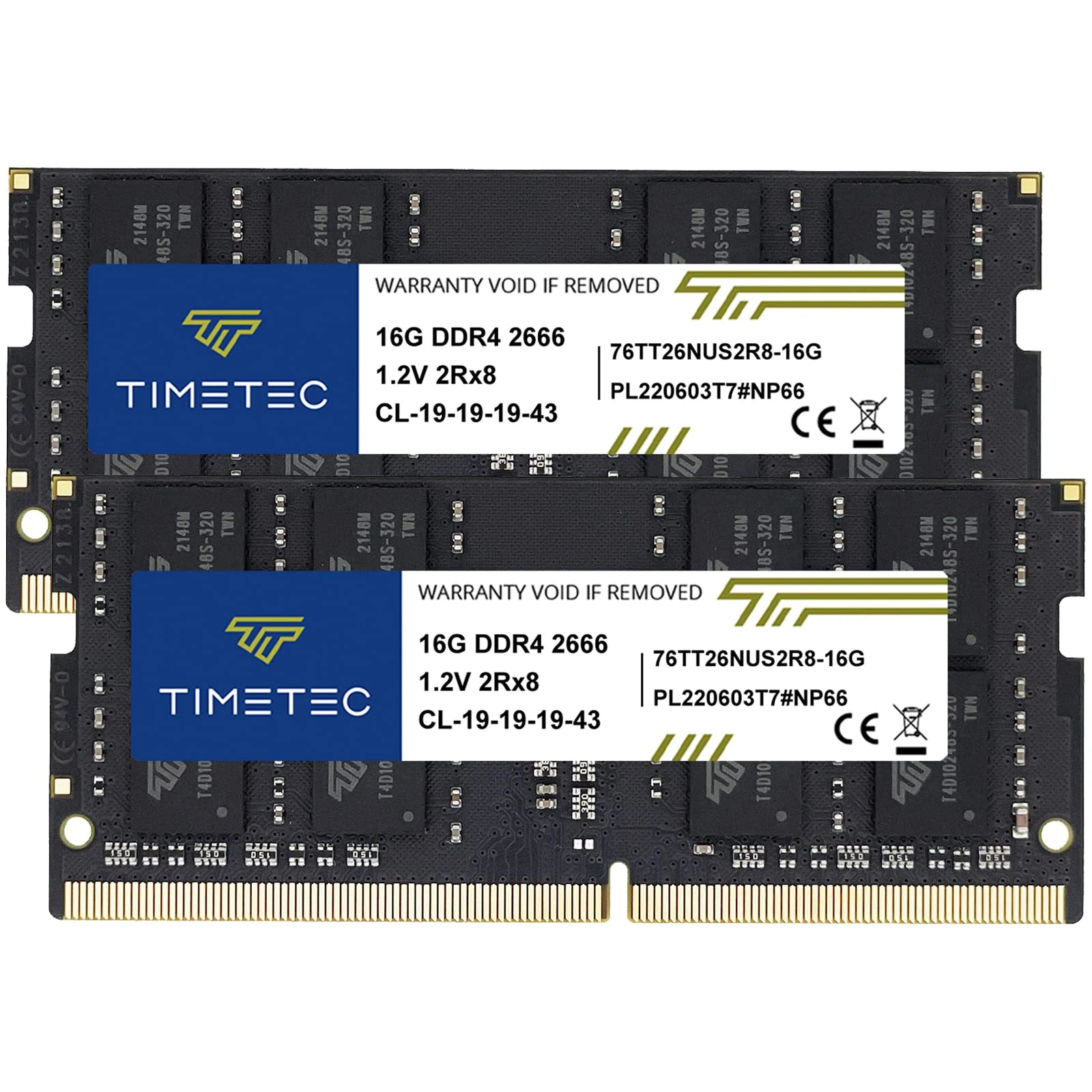 Timetec Hynix IC 32GB KIT (2x16GB) DDR4 2666MHz PC4-21300 Unbuffered Non-ECC 1.2V CL19 2Rx8 Dual Rank 260 Pin SODIMM Laptop Notebook Computer Memory RAM Module Upgrade (32GB KIT (2x16GB))