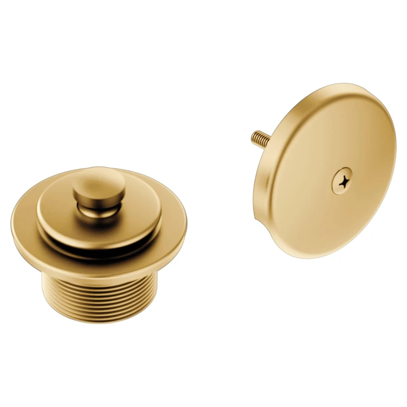 Moen T90331BG Collection Push-N-Lock Tub and Shower Drain Kit with 1-1/2 Inch Threads, Brushed Gold, 1.75 x 4.25 x 1.75 inches