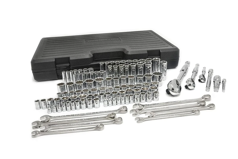 GearWrench 110 Pc. 1/4", 3/8" & 1/2" Drive 6 & 12 Pt. Mechanics Tool Set, Standard & Deep, SAE/Metric - 89058