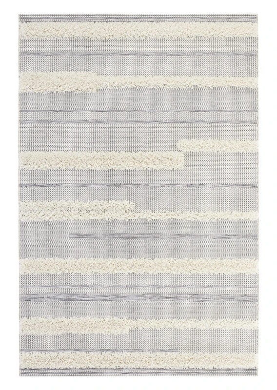 Mint Rugs Indoor and Outdoor Vintage Handira Ifrane Rug 115 x 170 cm Cream Grey