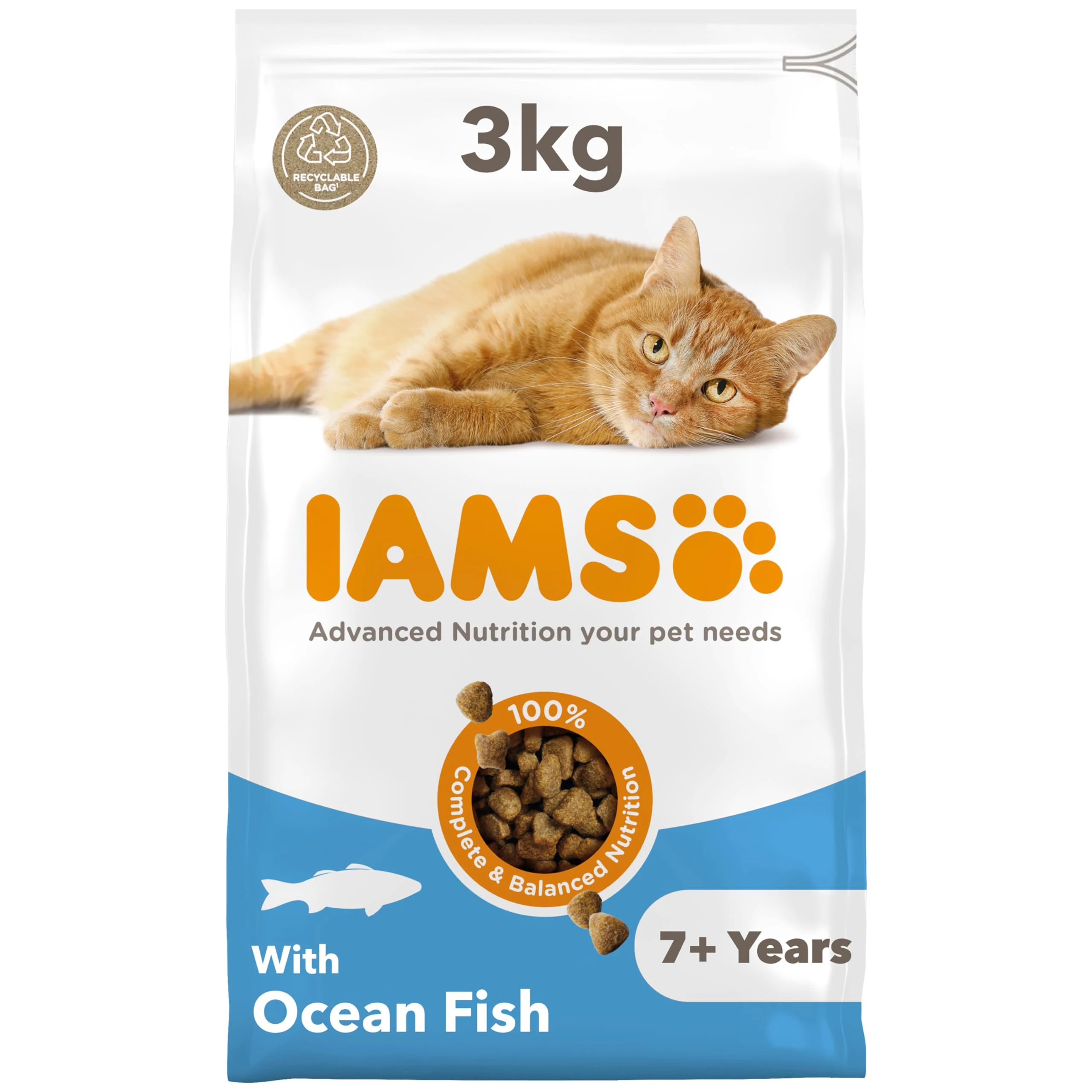 IAMS Senior Dry Cat Food Ocean Fish 3kg