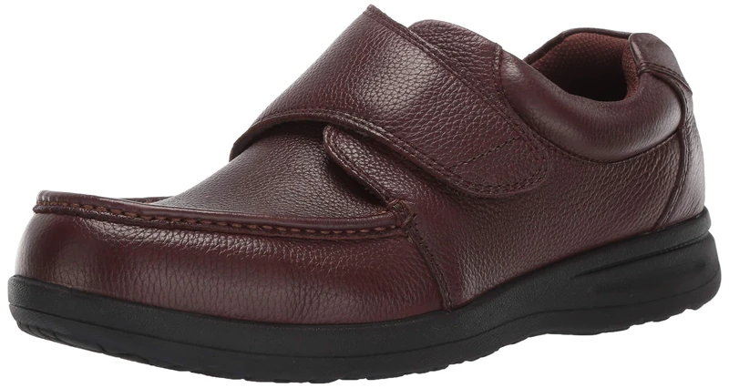 Nunn Bush Men's Cam Strap Hook and Loop Casual Loafer Lightweight Slip On, Brown Tumbled, 7 UK