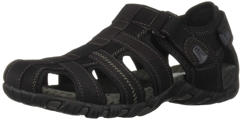 Nunn Bush Men's Rio Bravo Fisherman Closed Toe Outdoor Sandal, Black, 6 UK