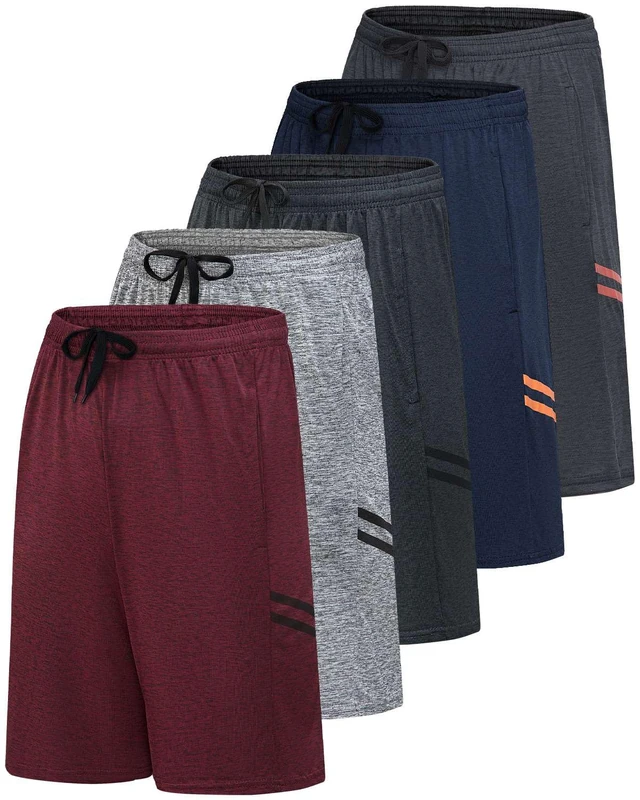Mens Quick Dry Fit Dri-Fit Active Wear Athletic Performance Football Rugby 9 Inch Inseam Training Tennis Running Essentials Gym Shorts Hombre Stretch Fitness Casual Workout Tech Shorts -Set 6 XXL