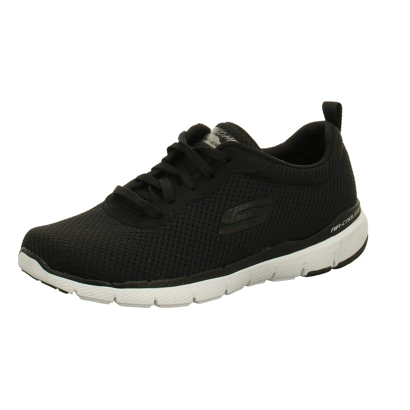 Skechers Women's Flex Appeal 3.0 First Insight Trainers, Black Mesh White Trim, 4.5 UK - Image 1