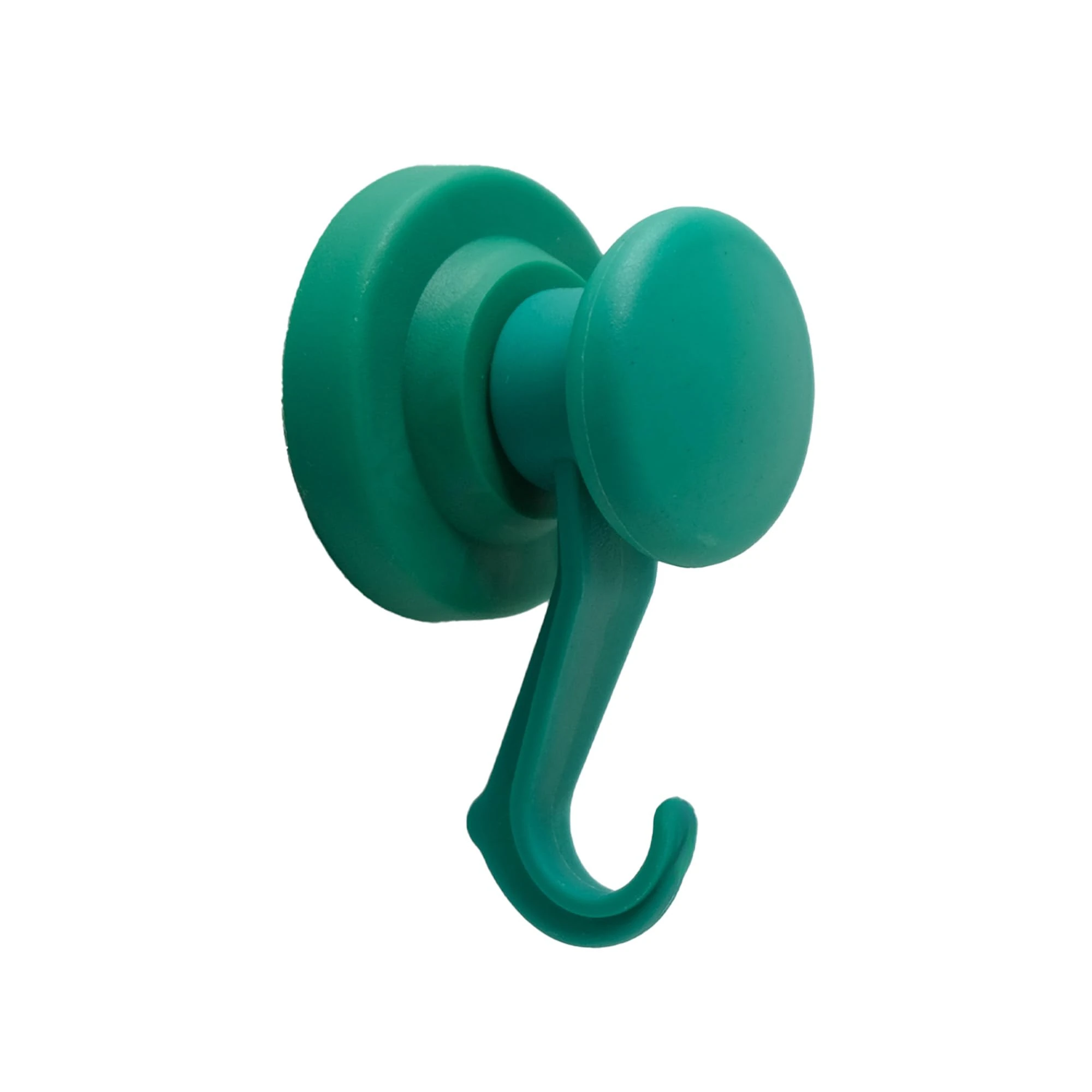 Green Rubber Coated Neodymium Magnet with Swivel Hook for Holding Rope, Wires and Clothing - 43mm dia (Pack of 20)
