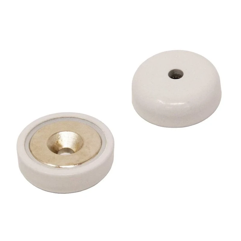 FIRST4MAGNETS NPA25(WH)-40 25mm Dia A Type Neodymium Pot Magnet - White (Pack of 40)
