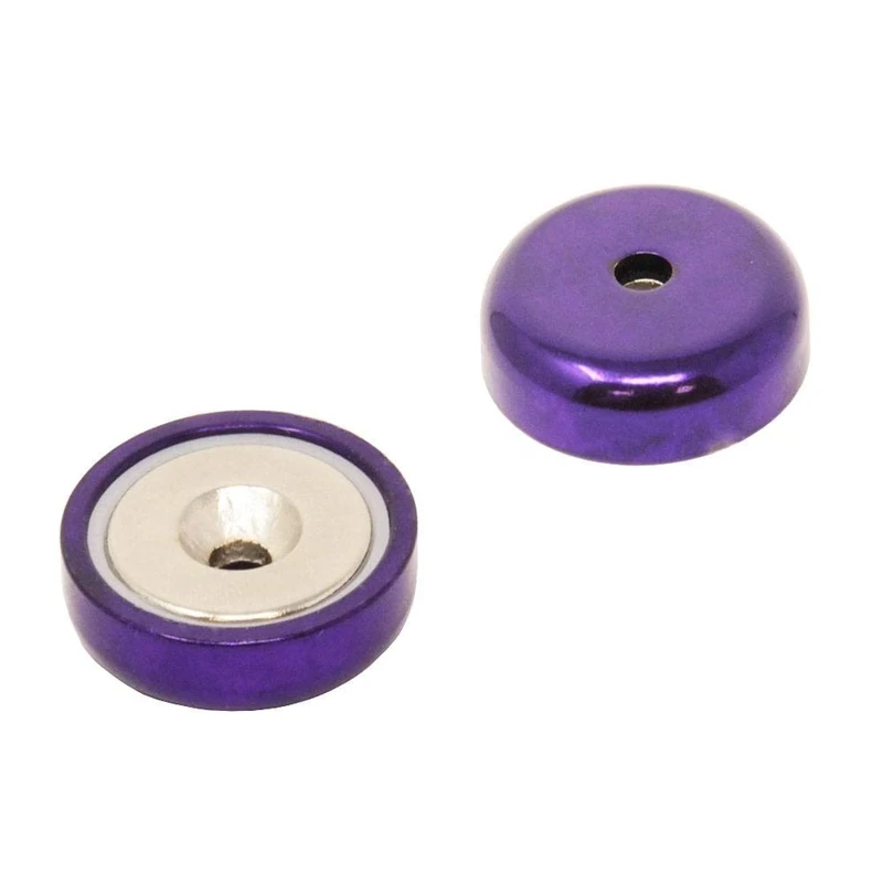 FIRST4MAGNETS NPA25(PU)-80 25mm Dia A Type Neodymium Pot Magnet - Purple (Pack of 80)