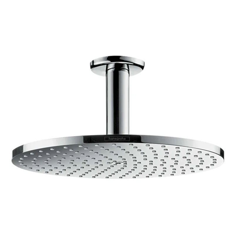 hansgrohe Raindance S - head shower with ceiling connector, shower head round (⌀ 240 mm), rainfall shower head 1 spray for ceiling mounting, anti-limescale, chrome, 27620000