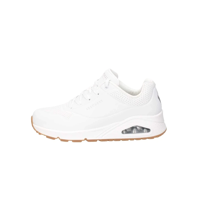 Skechers Women's Uno Stand on Air Sneaker, White With Rubber Sole, 5 UK