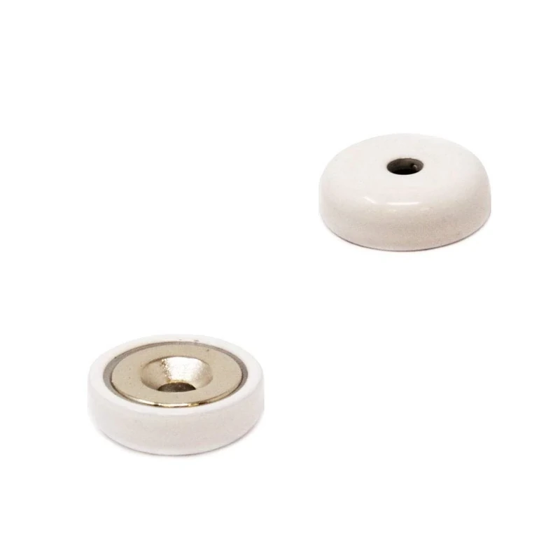 FIRST4MAGNETS NPA16(WH)-80 16mm Dia A Type Neodymium Pot Magnet-White (Pack of 80), Set of 80 Pieces