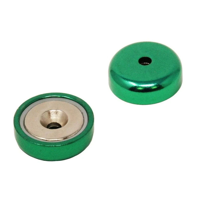 FIRST4MAGNETS NPA25(GN)-80 25mm Dia A Type Neodymium Pot Magnet - Green (Pack of 80)