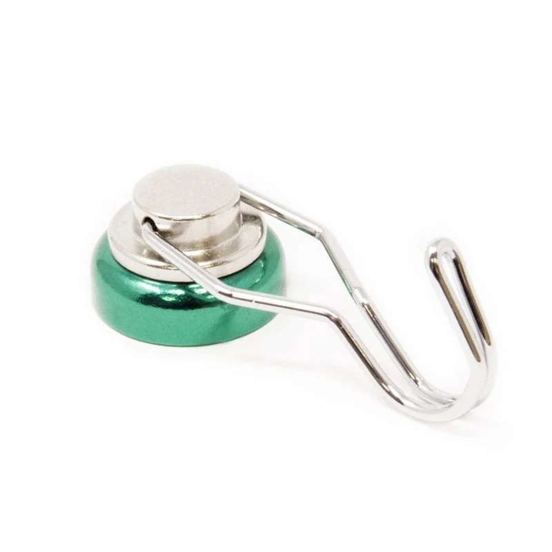 FIRST4MAGNETS Green Swivel Hook for Holding Rope, Wires and Clothing - 25mm Dia - Pack of 100