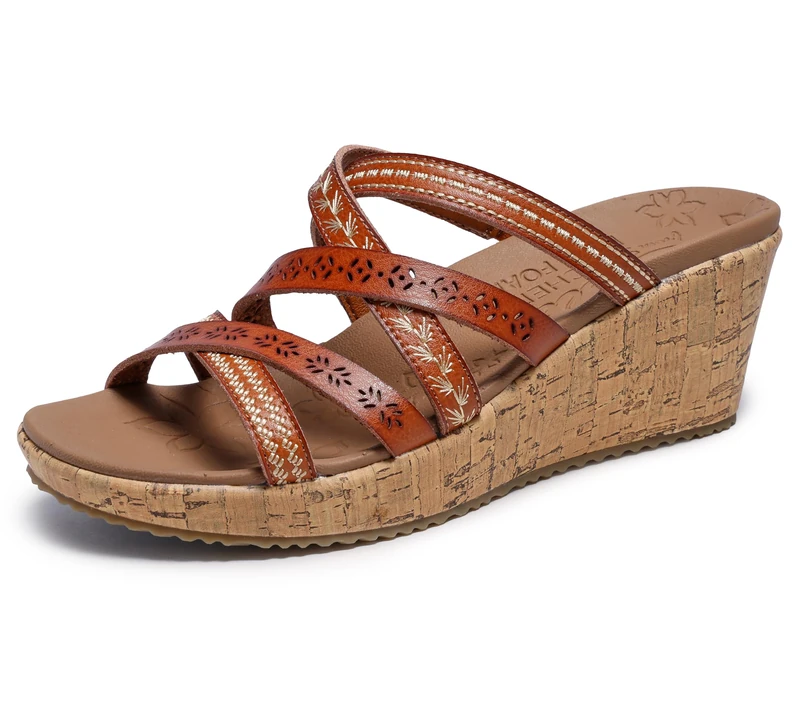 Skechers BEVERLEE TIGER POSSE, Women's Wedge Sandal, Bown(LUG), 6 UK (39 EU)