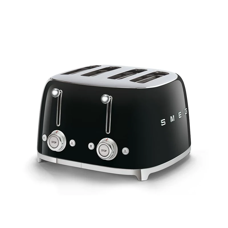 Toaster for Four Slices with a Power of 2000 W from Smeg TSF03BLEU - Black