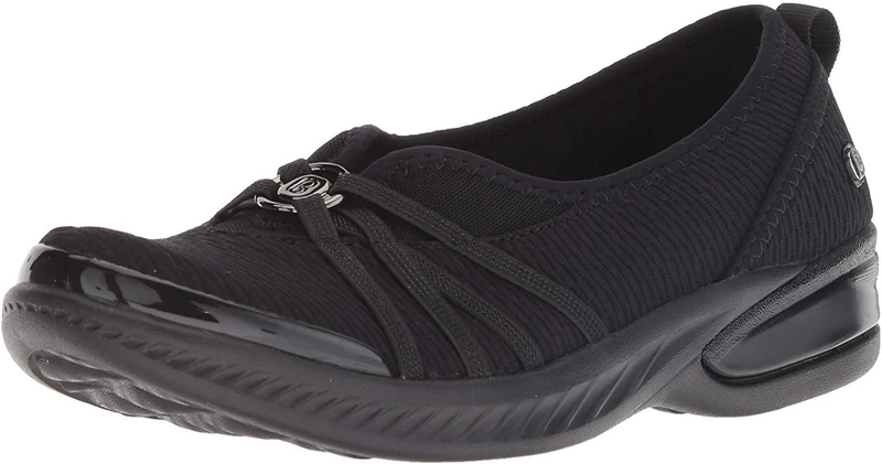 BZees Women's Niche Skimmers Ballet Flat, Black Mesh Fabric, 9 UK